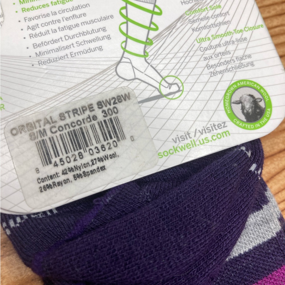 Sockwell Women’s Wool Blend Moderate Graduated Compression Socks S-M (4-7.5) - Picture 6 of 6